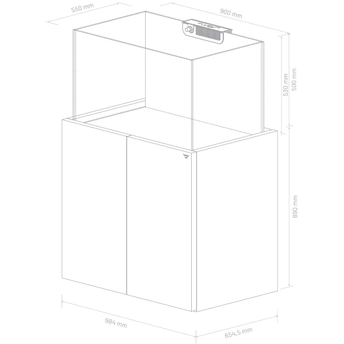 OPUS G2 300 Aquarium w/ Pro-Line Cabinet (White)